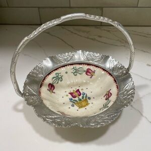 Farber & Shlevin Aluminum and Ceramic Serving Bowl 1050s